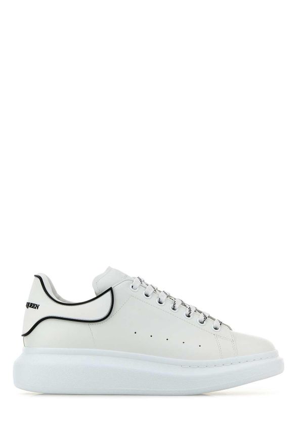 Alexander McQueen Zapatillas De Deporte De Cuero Blanco De Alexander