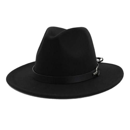 Generic Chapeau Fedora En Feutre De Laine Large Bord Pour Femme Et