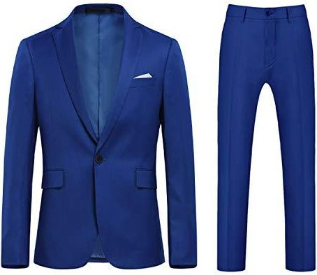 AlltheMen Costume Homme 2 pièces à Un Bouton Blazer Mariage avec Fente