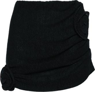 Magda Butrym floral-appliqu&eacute; mini skirt - women - Spandex/Elastane/Lyocell/Polyamide - 40 - Black