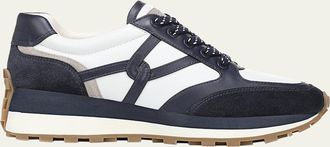 Veronica Beard Valentina Mixed Leather Retro Sneakers