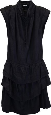 Iro Iro Calcie Day Tiered Mini Dress in Black Rayon