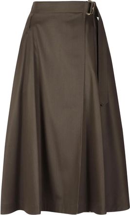 Burberry Belina Midi Rok - Dames - Midirokken - Bruin - XS - Rokken