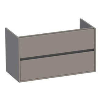 Marcel Breuer Adore wastafelonderkast - 100x46x55cm - 2 softclose lades - greeploos - 1 sifon uitsparing - mat taupe