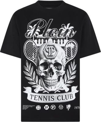 Philipp Plein Round Neck T-Shirt Skull Tennis Club Men in Black at Nordstrom, Size Xxx-Large
