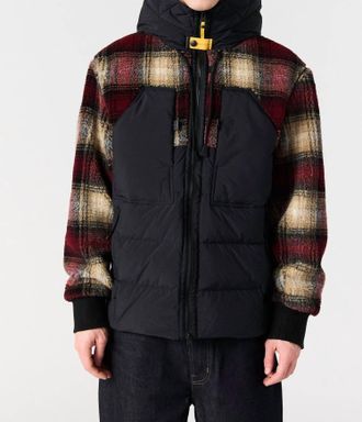 Parajumpers Young Curly Fleece Hoodie In Red-Black-White-Beige