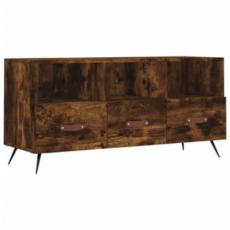 Berkfield Home TV Cabinet Smoked Oak 102x36x50 cm Engineered Wood in Brown | Size: 102 x 36 x 50 cm