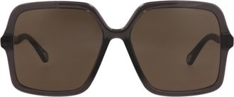 Chlo&eacute; 59mm Butterfly Sunglasses in Grey Grey Brown at Nordstrom Rack