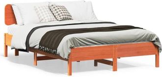 vidaXL Vidaxl - Cama Sin Colch&oacute;n Madera Maciza De Pino Marr&oacute;n Cera 140x200 Cm