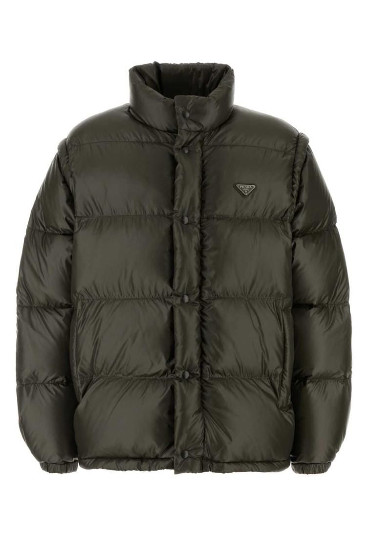 PRADA ジップアップジャケット グリーン/ホワイト　ＸＬ PRADA ジップアップジャケット グリーン/ホワイト XL