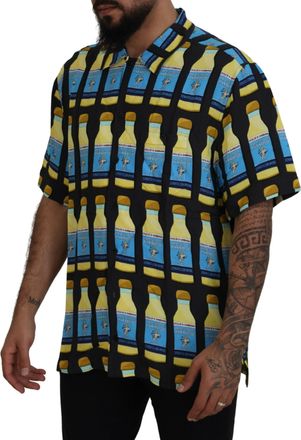 Dolce & Gabbana Mens Multicolor Printed Viscose Casual Shirt