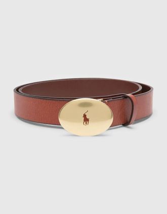 Ralph Lauren Womens Polo Ralph Lauren Classic Logo Leather Belt Brown - Size: L