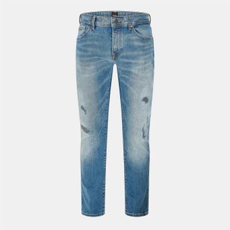 HUGO BOSS Mens Distressed Five Pocket Slim Fit Jeans in Navy - Size 31W/30L