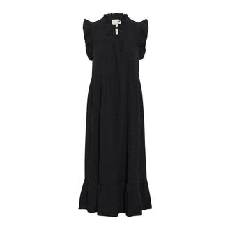 Part Two Black Feminine Dress with Ruffle Details - female - Part Two - Midi Dresses - Black - 3XL - Dresses