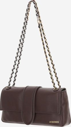 Jacquemus Womens Shoulder Bag Chaine Dark Brown Leather Lambskin