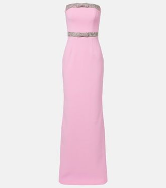 Rebecca Vallance Precious embellished cr&ecirc;pe bustier gown
