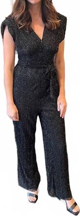 Elan Festive Jumpsuit In Black Speckle