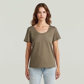 G-Star Scoop Neck T-Shirt - Bruin - Dames