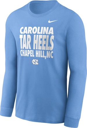 Nike North Carolina Sideline Slogan Nike Mens Dri-FIT College Long-Sleeve T-Shirt in Blue | 0JEW4EYNCN-H2B