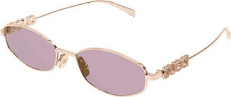 Gucci Zonnebril Goud/Paarse