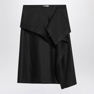 Ferragamo Asymmetric Black Skirt With Basque