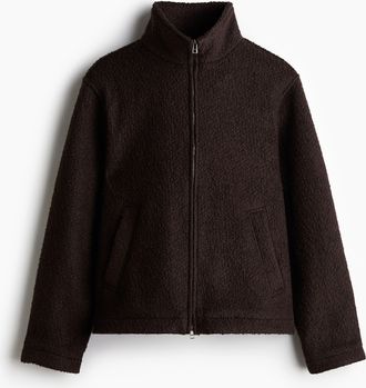 H&M Boucléjacke aus Wollmix in Regular Fit - Brown