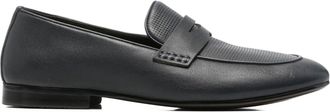Alberto Gozzi Blue Perforated Vamp Leather Flats
