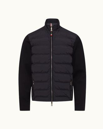 Orlebar Brown Wallace Down Quilted Knitted Sleeve Merino Jacket in Night Iris at Nordstrom, Size Xx-Large