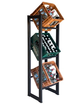 Quick-Star Quick-star - Getr&auml;nkekistenregal 39x30x140cm F&uuml;r 3 K&auml;sten Getr&auml;nkekistenhalter Standregal