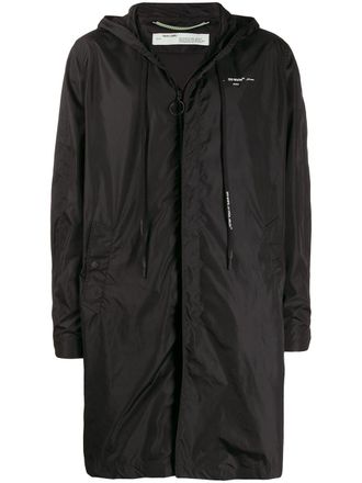 Off-white Impermeabile leggero con cappuccio - Nero