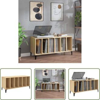 vidaXL Mobile per dischi vinili - Mobile Porta Dischi Rovere Sonoma 100x38x48cm Legno Multistrato