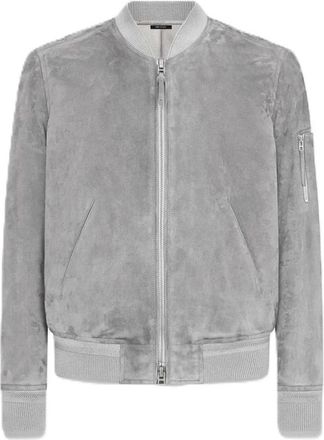 Tom Ford Suede Bomberjack - Heren - Leren en Su&egrave;de Jassen - Grijs - 2XL - Su&egrave;de - Jassen