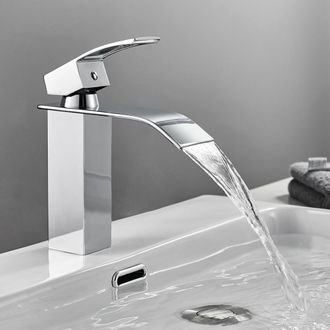 OEM Grifo Monomando Para Ba&ntilde;o, Grifo Mezclador Tipo Cascada Para Lavabo, Grifo Mezclador Para Lavabo Con Monomando Para Agua Fr&iacute;a Y Caliente