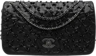 Chanel Pre-owned Vintage Quilted Shoulder Bag - Dames - Vintage Schoudertas - Zwart - ONE Size - Leer - Vintage