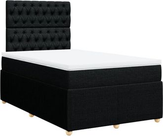 vidaXL Vidaxl - Cama Box Spring Con Colch&oacute;n Tela Negro 120x200 Cm