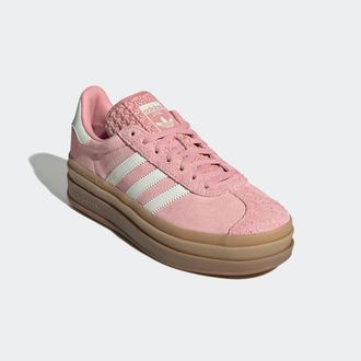 adidas Sneaker ADIDAS ORIGINALS GAZELLE BOLD, Damen, Gr. 38,5, weiss (wonder mauve, sanftes wei&szlig;, gum 2), Leder, Synthetik, Schuhe Sneaker