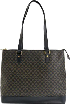 Celine Celine Brown Coated/Waterproof Canvas Macadam Tote (Authentic Pre-Loved)