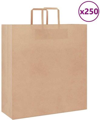 vidaXL Bolsas De Papel Con Asas 250 Uds Marr&oacute;n 45x17x48 Cm Vidaxl