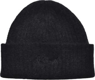 MC2 Saint Barth logo-embroidered beanie hat - men - Alpaca Wool/Polyamide/Elastane - One Size - Black