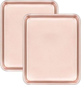 OEM Bandejas Para Hornear, Bandeja Para Asar, Bandeja Para Hornear De Acero Al Carbono Resistente, Color Dorado (27,9 X 22,9 X 2,5 Cm)