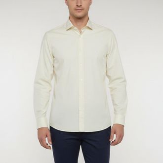 Emporio Armani Cream Logo Embroidered Regular Fit Shirt