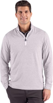 Cutter & Buck Adapt Recycled Soft Knit Stripe Mens Quarter Zip Pullover