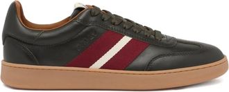 Bally crest ribbon-detail leather sneakers - Brown