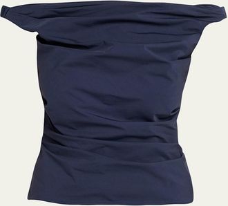 SIMKHAI Maisel Gathered Cotton Top
