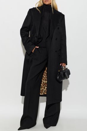 Dolce & Gabbana Cashmere Coat With A Single Vent, Womens, Black