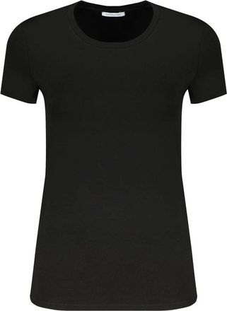Patrizia Pepe Katoenen T-shirt met korte mouwen en strass - Dames - T-shirts - Zwart - XS - Katoen - Tops