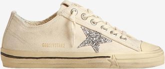 Golden Goose Niedrige Stoffsneakers mit Glitter V-Star