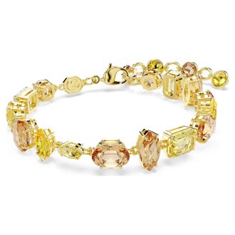 Swarovski Gema Bracelet Mixed Cut, Yellow, 18K Gold Finish