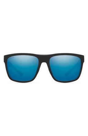 Smith Barra 59mm ChromaPop Polarized Sunglasses in Matte Black/Blue at Nordstrom