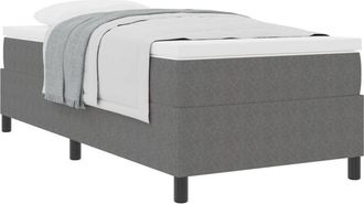 vidaXL Box Spring Bed Light Grey and White 203 x 80 x 60 cm Vidaxl